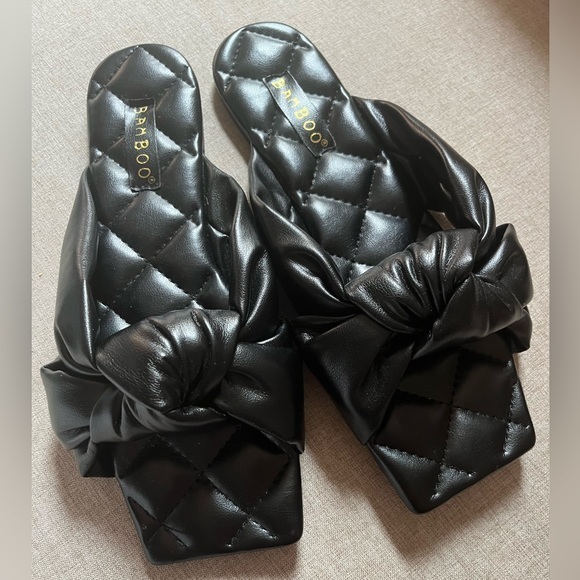 Vegan Leather Square Toe Knotted Sandals - Picture 2 of 3